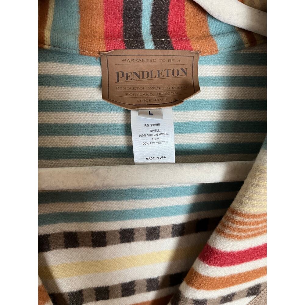 Pendleton | Women's L Striped Wool Jacket Southwestern Design - Picture 4 of 6